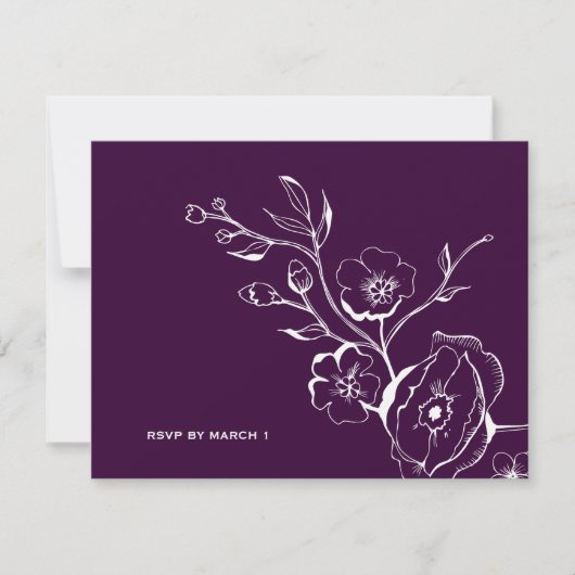 311-Lush Eggplant Paars RSVP Kaartje (Voorkant)