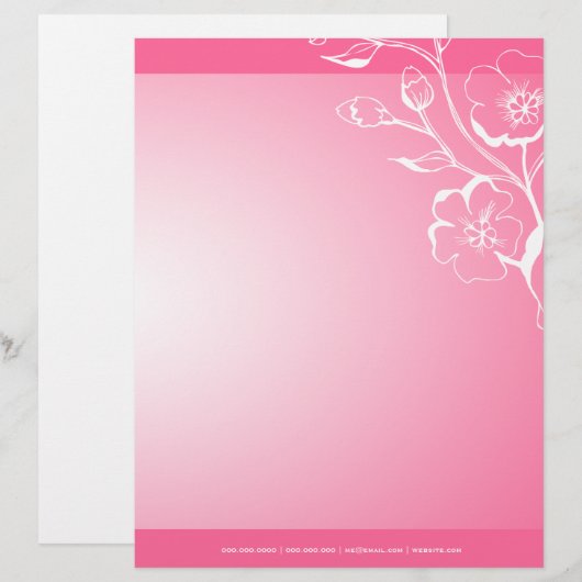 311-Lush Pink Letterhead Persoonlijk Briefhoofd (Voorkant / Achterkant)