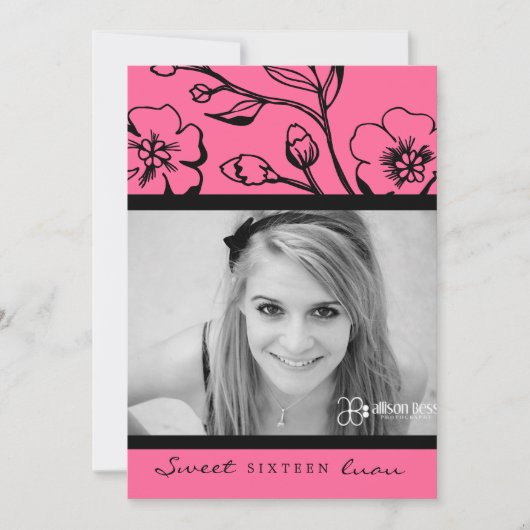 311-Lush roze Sweet 16 of Afstuderen Kaart (Voorkant)