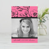311-Lush roze Sweet 16 of Afstuderen Kaart (Staand voorkant)