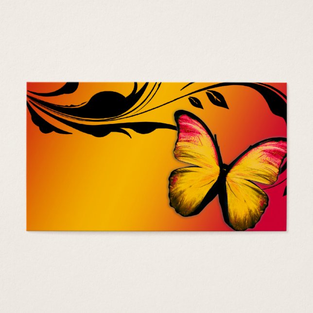 311 Lustrous Butterfly Sunset Naam Kaart (Voorkant)