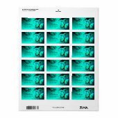 311 Lustrous Butterfly Turquoise Blauw Label (Full Sheet)