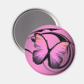 311 Lustrous Vlinder Roze Pout Magneet (Voorkant / Achterkant)