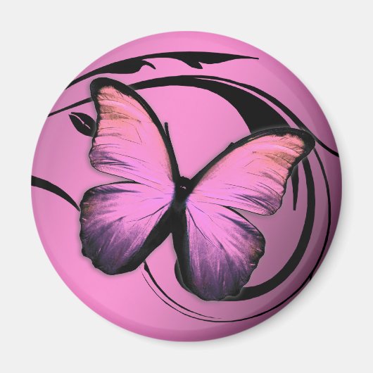 311 Lustrous Vlinder Roze Pout Magneet (Voorkant)