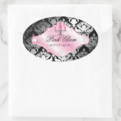 311 Luxe Cakes Damask Shimmer Ovale Sticker (Tas)