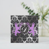 311 Luxe Lion Heraldry Paars 16, 21, 30, 40, 50 Kaart (Staand voorkant)