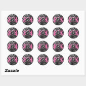 311 Luxe Lion Heraldry Pink Ronde Sticker (Vel)
