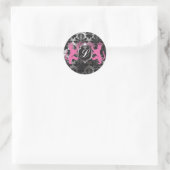311 Luxe Lion Heraldry Pink Ronde Sticker (Tas)