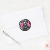 311 Luxe Lion Heraldry Pink Ronde Sticker (Envelop)