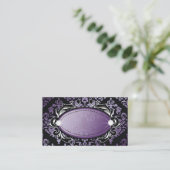 311 Luxe Paarse Damask Naam Plaats Kaarten Plaatskaartje (Staand voorkant)