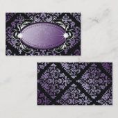 311 Luxe Paarse Damask Naam Plaats Kaarten Plaatskaartje (Voorkant / Achterkant)