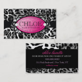 311 Luxueus Leopard Damask Monogram Visitekaartje (Voorkant / Achterkant)