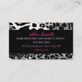 311 Luxueus Leopard Damask Monogram Visitekaartje (Achterkant)