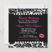 311 Luxueus Leopard Damask Sweet 16 Kaart (Achterkant)