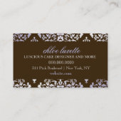 311 Luxueus Lila N Brown Damask Monogram Visitekaartje (Achterkant)