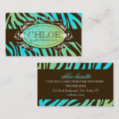 311 Luxueus Oceanic Zebra monogram Visitekaartje (Voorkant / Achterkant)