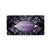 311 Luxueus Paarse damast label (Voorkant)