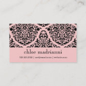 311 Luxueus Peach Black Damask Monogram ventilator Visitekaartje (Achterkant)