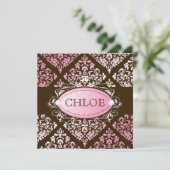 311-Luxueus roze bruine Damask 50 en Fabulous Kaart (Staand voorkant)