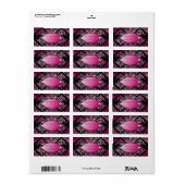 311-Luxueus Roze Damask Label (Full Sheet)