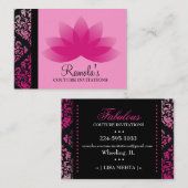 311 Luxueus roze Damask Lotus Visitekaartje (Voorkant / Achterkant)