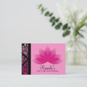 311 Luxueus roze Damask Lotus Visitekaartje (Staand voorkant)