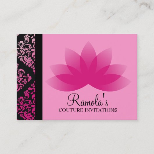 311 Luxueus roze Damask Lotus Visitekaartje (Voorkant)