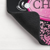 311-Luxueus roze Damask Muismat (Hoek)