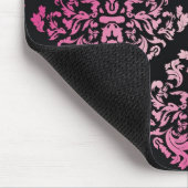 311-Luxueus roze Damask Muismat (Hoek)
