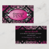 311 Luxueus roze damesmonogram Visitekaartje (Voorkant / Achterkant)