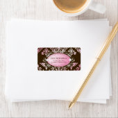 311 Luxueus Roze N Bruin Damask Label (Insitu)