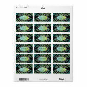 311-Luxueus Turquiose Limoen Damask Label (Full Sheet)