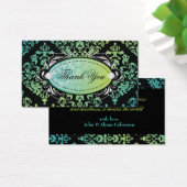311-Luxueus Turquoise Damask Dank u Labels Visitekaartjes (Bureau)
