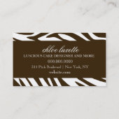 311 Luxueus White Chocolate Zebra Monogram Visitekaartje (Achterkant)