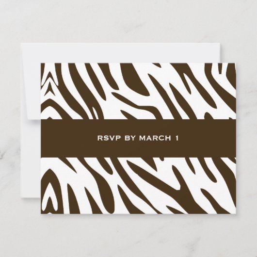 311-Luxueus witte chocolade Zebra RSVP Kaartje (Voorkant)