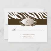 311-Luxueus witte chocolade Zebra RSVP Kaartje (Achterkant)
