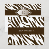 311-Luxueus witte chocolade Zebra RSVP Kaartje (Voorkant / Achterkant)