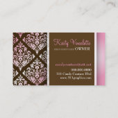 311 Luxurieus Vincelette Damask 2 Roze Brown Visitekaartje (Achterkant)