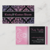 311 Luxurieus Vincelette Damask Pink Paars Visitekaartje (Voorkant / Achterkant)