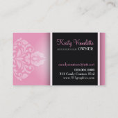 311 Luxurieus Vincelette Damask Pink Paars Visitekaartje (Achterkant)