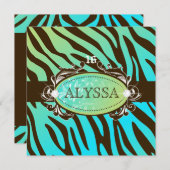 311-Luxurious Oceanic Zebra Sweet 16 Kaart (Voorkant / Achterkant)