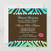 311-Luxurious Oceanic Zebra Sweet 16 Kaart (Achterkant)