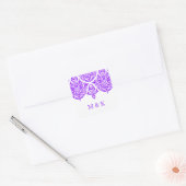 311 Ma Cherie Damask Fabulous Paarse Vierkante Sticker (Envelop)