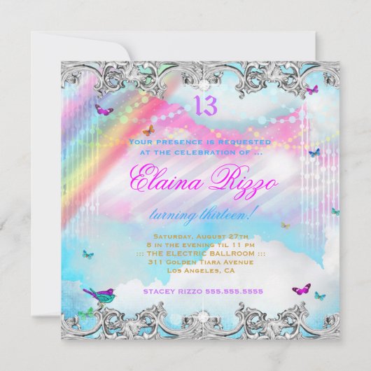 311 Magisch Snoep Wonderland Silver Trim Kaart (Achterkant)