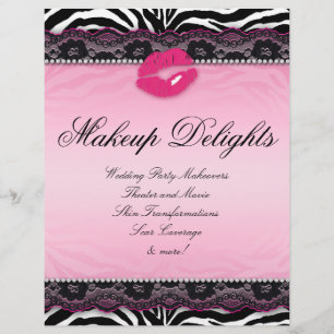 311 Makeup Flyer Hair Salon Zebra Lips Lace Pink
