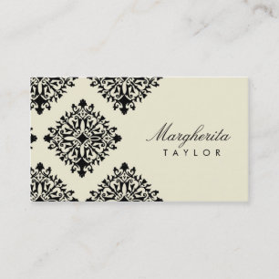 311 Margherita Cream et Blanc Damask Visitekaartje