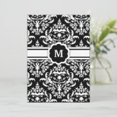 311-Marissa Monogram Damask Black Kaart (Staand voorkant)