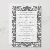 311-Marissa Monogram Damask Charcoal Kaart (Achterkant)
