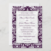311-Marissa Monogram Damask Eggplant Kaart (Achterkant)