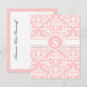 311-Marissa Monogram Damask Hartelijk dank voor uw Bedankkaart (Voorkant / Achterkant)